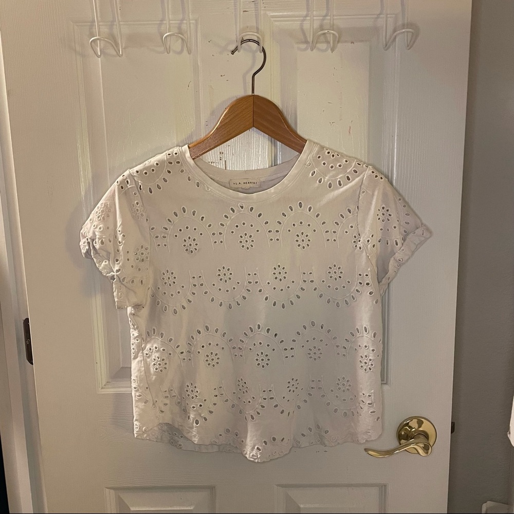 Pacsun LA Hearts white eyelet top!